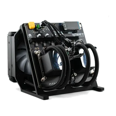 NerdOctaxe Hydro Bitcoin miner with eight chips and water cooling
