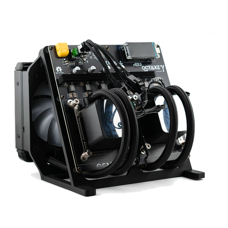 NerdOctaxe Hydro Bitcoin miner with eight chips and water cooling