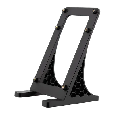 Printed stand for NerdQAxe mining boards, seen from the front