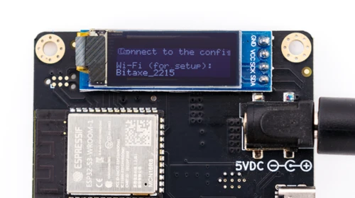 Bitaxe Setup, Anzeige zum Verbinden mit dem WLAN