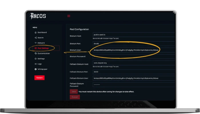 Bitaxe Setup Guide, AxeOS-Dashboard