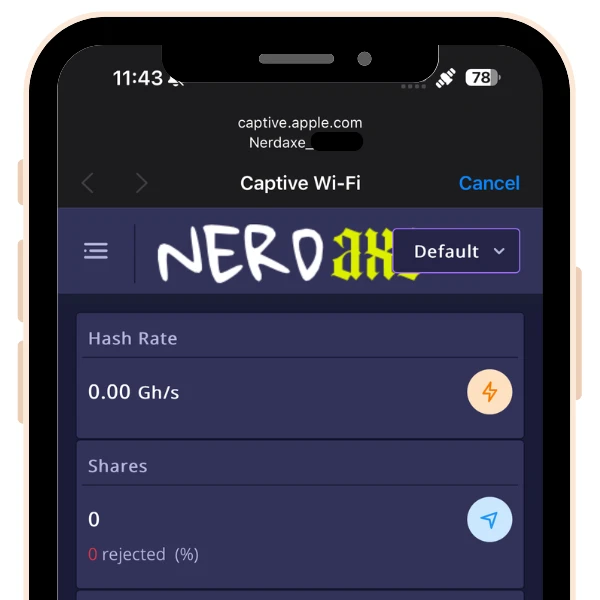 Guía de configuración de NerdAxe, panel nuevo