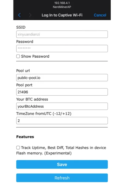 NerdMiner Setup Guide How-To Scan Wi-Fi Manager Input