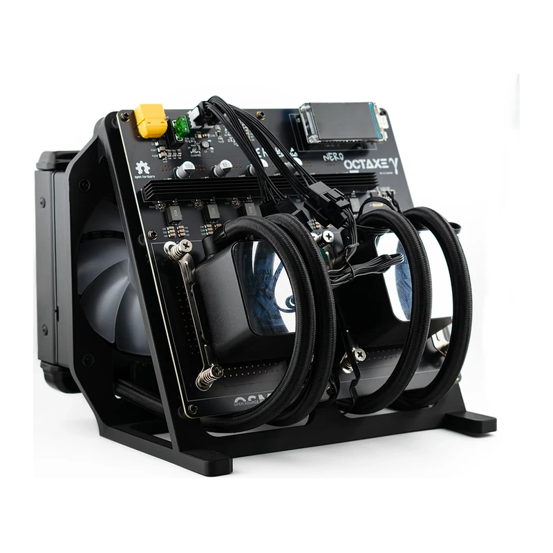 NerdOctaxe Hydro Bitcoin miner with eight chips and water cooling